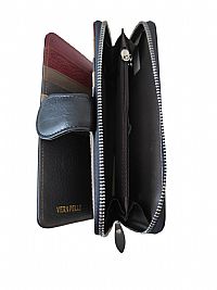 ΓΥΝΑΙΚΕΙΟ ΠΟΡΤΟΦΟΛΙ ΔΕΡΜΑΤΙΝΟ ΜΑΥΡΟ ΧΡΩΜΑ ΜΕ ΧΡΩΜΑΤΙΣΤΟ ΕΣΩΤΕΡΙΚΟ