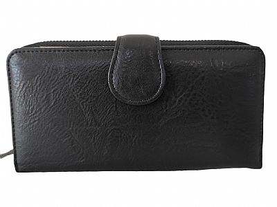 ΓΥΝΑΙΚΕΙΟ ΠΟΡΤΟΦΟΛΙ ΔΕΡΜΑΤΙΝΟ ΜΑΥΡΟ ΧΡΩΜΑ ΜΕ ΧΡΩΜΑΤΙΣΤΟ ΕΣΩΤΕΡΙΚΟ