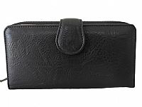 ΓΥΝΑΙΚΕΙΟ ΠΟΡΤΟΦΟΛΙ ΔΕΡΜΑΤΙΝΟ ΜΑΥΡΟ ΧΡΩΜΑ ΜΕ ΧΡΩΜΑΤΙΣΤΟ ΕΣΩΤΕΡΙΚΟ