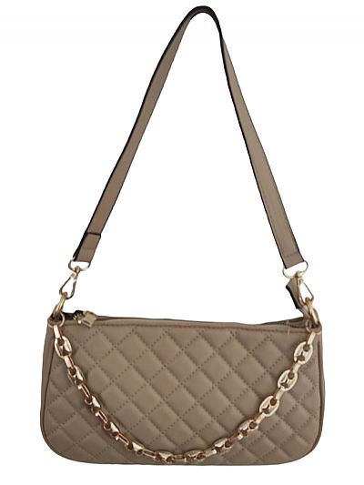 ΓΥΑΝΑΙΚΕΙΟ ΤΣΑΝΤΑΚΙ ΧΙΑΣΤΙ ΚΑΠΙΤΟΝΕ TAUPE ΜΕ ΧΡΥΣΗ ΑΛΥΣΙΔΑ