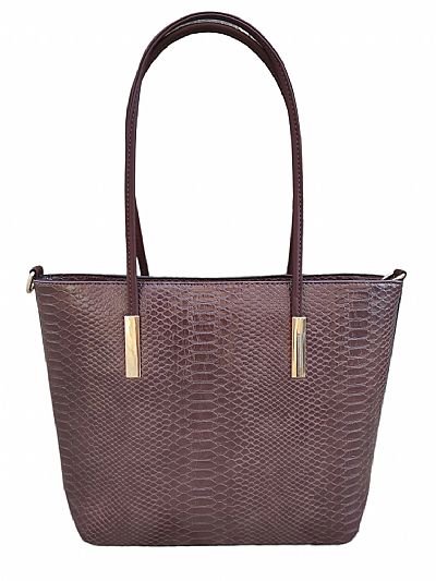 ΓΥΝΑΙΚΕΙΑ ΤΣΑΝΤΑ ΩΜΟΥ ΣΚΟΥΡΟ ΚΑΦΕ CROCO