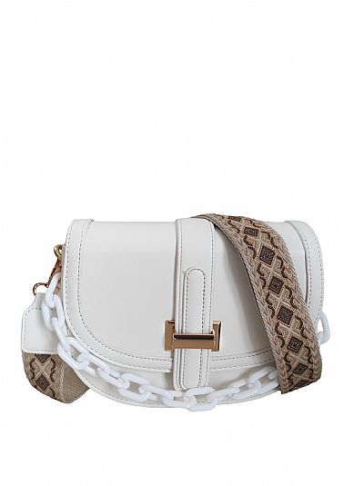 ΤΣΑΝΤΑΚΙ ΧΙΑΣΤΙ-ΧΕΙΡΟΣ ΛΕΥΚΟ ΜΕ ΚΟΚΑΛΙΝΗ ΑΛΥΣΙΔΑ