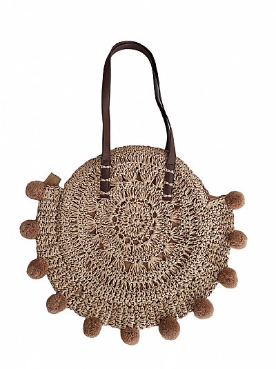 ΓΥΝΑΙΚΕΙΑ ΨΑΘΙΝΗ ΤΣΑΝΤΑ ΩΜΟΥ ΚΑΦΕ ΜΕ ΔΙΑΚΟΣΜΗΤΙΚΑ ΦΟΥΝΤΑΚΙΑ