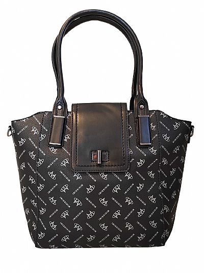 ΓΥΝΑΙΚΕΙΑ ΤΣΑΝΤΑ ΩΜΟΥ ΧΕΙΡΟΣ ΜΑΥΡΗ ΜΕ ΑΣΠΡΑ ΣΧΕΔΙΑ