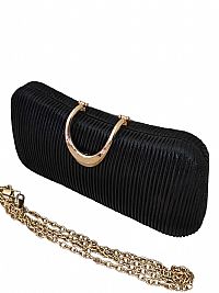 ΒΡΑΔΙΝΟ ΤΣΑΝΤΑΚΙ ΦΑΚΕΛΟΣ CLUTS ΜΑΥΡΟ ΜΕ ΜΕΤΑΛΛΟ