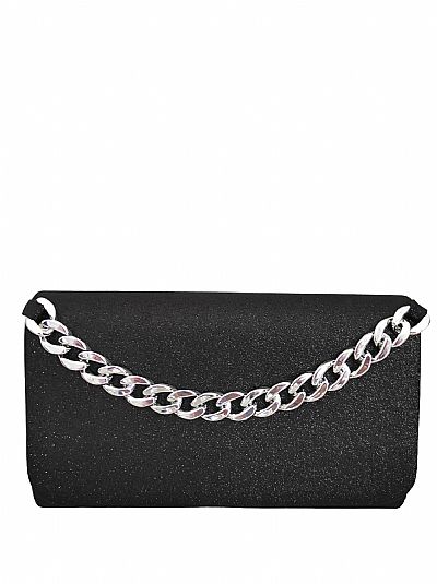 ΒΡΑΔΙΝΟ ΤΣΑΝΤΑΚΙ ΦΑΚΕΛΟΣ CLUTS ΜΑΥΡΟ ΜΕ ΑΛΥΣΙΔΑ