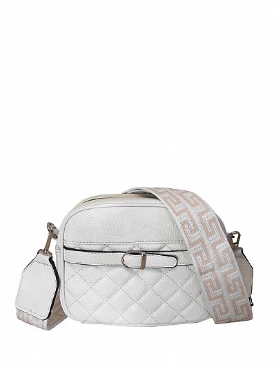 ΓΥΝΑΙΚΕΙΟ ΤΣΑΝΤΑΚΙ ΧΙΑΣΤΙ ΛΕΥΚΟ ΧΡΩΜΑ ΜΕ ΥΦΑΝΤΟ ΙΜΑΝΤΑ