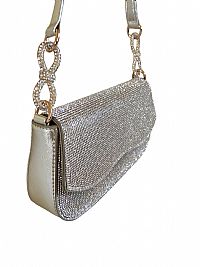 ΓΥΝΑΙΚΕΙΟ ΤΣΑΝΤΑΚΙ ΒΡΑΔΙΝΟ ΧΡΥΣΟ  ΜΕ ΣΤΡΑΣ