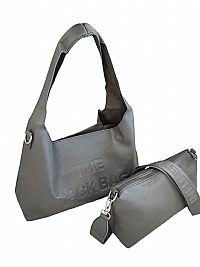 ΓΥΝΑΙΚΕΙΑ ΤΣΑΝΤΑ ΩΜΟΥ ΜΑΛΑΚΗ ΓΚΡΙ ΣΕΤ ΜΕ ΝΕΣΕΣΕΡ