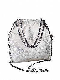 ΓΥΝΑΙΚΕΙΑ ΤΣΑΝΤΑ ΩΜΟΥ ΧΕΙΡΟΣ ΛΕΥΚΟ ΑΣΗΜΙ ΜΕ ΑΝΘΡΑΚΙ ΑΛΥΣΙΔΕΣ