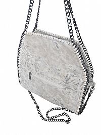 ΓΥΝΑΙΚΕΙΑ ΤΣΑΝΤΑ ΩΜΟΥ ΧΕΙΡΟΣ ΛΕΥΚΟ ΑΣΗΜΙ ΜΕ ΑΝΘΡΑΚΙ ΑΛΥΣΙΔΕΣ