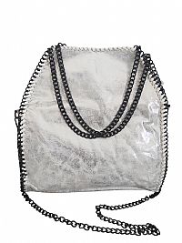 ΓΥΝΑΙΚΕΙΑ ΤΣΑΝΤΑ ΩΜΟΥ ΧΕΙΡΟΣ ΛΕΥΚΟ ΑΣΗΜΙ ΜΕ ΑΝΘΡΑΚΙ ΑΛΥΣΙΔΕΣ