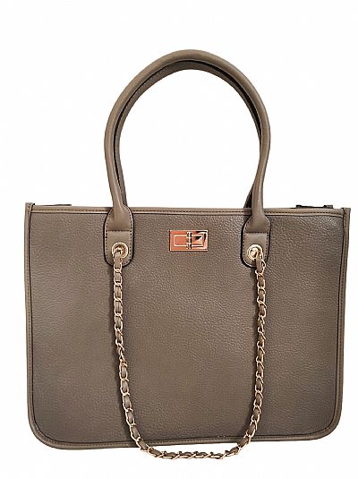 ΓΥΝΑΙΚΕΙΑ ΤΣΑΝΤΑ ΩΜΟΥ TAUPE ΜΕ ΠΛΕΧΤΗ ΑΛΥΣΙΔΑ