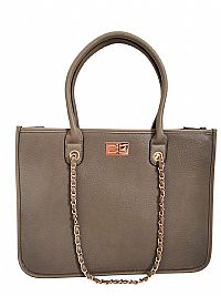 ΓΥΝΑΙΚΕΙΑ ΤΣΑΝΤΑ ΩΜΟΥ TAUPE ΜΕ ΠΛΕΧΤΗ ΑΛΥΣΙΔΑ