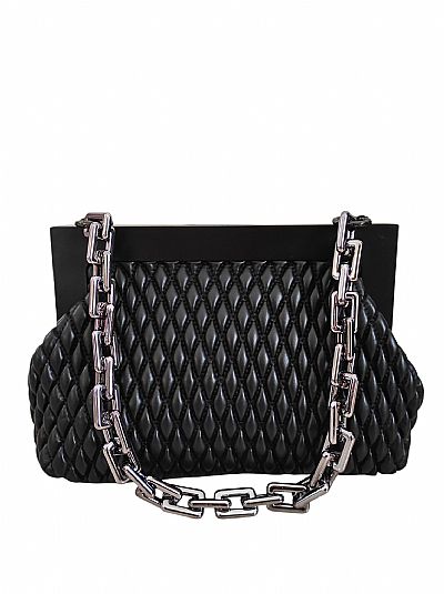 ΓΥΝΑΙΚΕΙΑ ΤΣΑΝΤΑ ΜΕ ΞΥΛΟΚΑΙ ΔΕΡΜΑΤΙΝΗ ΑΝΑΓΛΥΦΗ ΜΑΥΡΗ