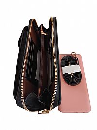 ΓΥΝΑΙΚΕΙΟ ΤΣΑΝΤΑΚΙ  ΜΕ ΘΗΚΗ ΓΙΑ ΤΟ ΚΙΝΗΤΟ ΜΑΥΡΟ ΧΡΩΜΑ ΜΕ ΦΟΥΝΤΑΚΙ