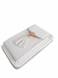 ΓΥΝΑΙΚΕΙΟ ΤΣΑΝΤΑΚΙ  ΜΕ ΘΗΚΗ ΓΙΑ ΤΟ ΚΙΝΗΤΟ ΛΕΥΚΟ ΧΡΩΜΑ ΜΕ ΦΟΥΝΤΑΚΙ