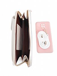 ΓΥΝΑΙΚΕΙΟ ΤΣΑΝΤΑΚΙ  ΜΕ ΘΗΚΗ ΓΙΑ ΤΟ ΚΙΝΗΤΟ ΛΕΥΚΟ ΧΡΩΜΑ ΜΕ ΦΟΥΝΤΑΚΙ