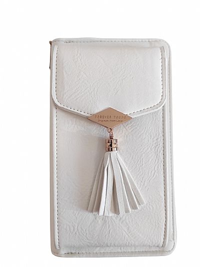 ΓΥΝΑΙΚΕΙΟ ΤΣΑΝΤΑΚΙ  ΜΕ ΘΗΚΗ ΓΙΑ ΤΟ ΚΙΝΗΤΟ ΛΕΥΚΟ ΧΡΩΜΑ ΜΕ ΦΟΥΝΤΑΚΙ