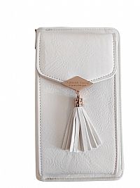 ΓΥΝΑΙΚΕΙΟ ΤΣΑΝΤΑΚΙ  ΜΕ ΘΗΚΗ ΓΙΑ ΤΟ ΚΙΝΗΤΟ ΛΕΥΚΟ ΧΡΩΜΑ ΜΕ ΦΟΥΝΤΑΚΙ