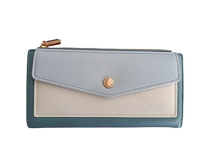 ΓΥΝΑΙΚΕΙΟ ΠΟΡΤΟΦΟΛΙ ΔΙΧΡΩΜΟ ΓΑΛΑΖΙΟ ΜΠΕΖ