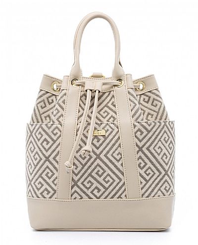 ΓΥΝΑΙΚΕΙΟ ΣΑΚΙΔΙΟ ΠΛΑΤΗΣ ΜΕ ΖΑΚΑΡ ΜΑΙΑΝΔΡΟ ΜΠΕΖ ΓΚΡΙ