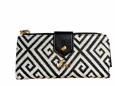 ΓΥΝΑΙΚΕΙΟ ΠΟΡΤΟΦΟΛΙ ΜΕ ΜΑΙΑΝΔΡΟ ΖΑΚΑΡ ΑΣΠΡΟΜΑΥΡΟ