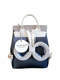 ΓΥΝΑΙΚΕΙΟ ΣΑΚΙΔΙΟ ΠΛΑΤΗΣ ΑΣΠΡΟΜΑΥΡΟ ΜΕ ΣΧΕΔΙΑ