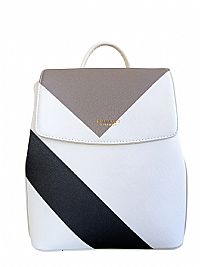 ΓΥΝΑΙΚΕΙΟ ΣΑΚΙΔΙΟ ΠΛΑΤΗΣ ΑΣΠΡΟΜΑΥΡΟ ΜΕ ΣΧΕΔΙΑ