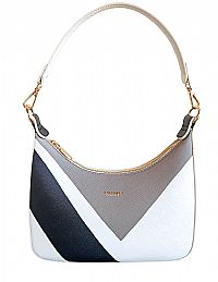 ΓΥΝΑΙΚΕΙΑ ΤΣΑΝΤΑ ΩΜΟΥ ΧΕΙΡΟΣ ΑΣΠΡΟΜΑΥΡΗ ΜΕ ΓΚΡΙ