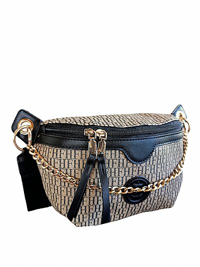 ΓΥΝΑΙΚΕΙΟ ΤΣΑΝΤΑΚΙ ΜΕΣΗΣ FRAGOLA LOGO PRINT ΜΑΥΡΟ