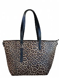 ΓΥΝΑΙΚΕΙΑ ΤΣΑΝΤΑ ΩΜΟΥ  ANIMAL PRINT ΜΑΥΡΗ