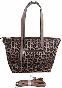 ΓΥΝΑΙΚΕΙΑ ΤΣΑΝΤΑ ΩΜΟΥ  ANIMAL PRINT ΚΑΦΕ