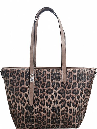 ΓΥΝΑΙΚΕΙΑ ΤΣΑΝΤΑ ΩΜΟΥ  ANIMAL PRINT ΚΑΦΕ