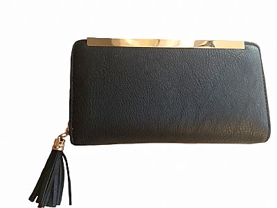 ΓΥΝΑΙΚΕΙΟ ΠΟΡΤΟΦΟΛΙ ΜΑΥΡΟ ΧΡΩΜΑ ΜΕ ΧΡΩΜΑΤΙΣΤΟ ΕΣΩΤΕΡΙΚΟ