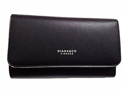 ΓΥΝΑΙΚΕΙΟ ΠΟΡΤΟΦΟΛΙ ΜΑΥΡΟ ΧΡΩΜΑ ΜΕ ΛΕΥΚΗ ΡΙΓΑ