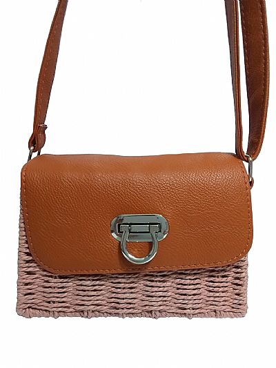 ΓΥΝΑΙΚΕΙΟ ΤΣΑΝΤΑΚΙ ΑΠΟ ΣΚΛΗΡΗ ΨΑΘΑ ΡΟΖ ΜΕ ΤΑΜΠΑ ΛΟΥΡΙ