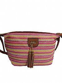 ΓΥΝΑΙΚΕΙΑ ΤΣΑΝΤΑ ΨΑΘΙΝΗ  ΧΙΑΣΤΙ ΡΟΖ ΠΟΛΥΧΡΩΜΟ