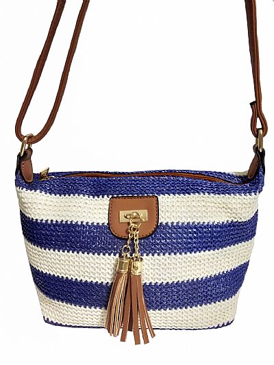 ΓΥΝΑΙΚΕΙΑ ΤΣΑΝΤΑ ΨΑΘΙΝΗ  ΧΙΑΣΤΙ ΡΙΓΕ ΜΠΛΕ-ΛΕΥΚΟ