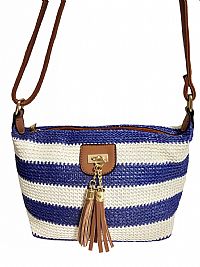 ΓΥΝΑΙΚΕΙΑ ΤΣΑΝΤΑ ΨΑΘΙΝΗ  ΧΙΑΣΤΙ ΡΙΓΕ ΜΠΛΕ-ΛΕΥΚΟ