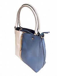 ΓΥΝΑΙΚΕΙΑ ΤΣΑΝΤΑ ΧΕΙΡΟΣ ΔΙΧΡΩΜΗ  ΜΠΕΖ-ΓΑΛΑΖΙΟ