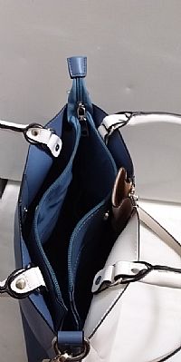 ΓΥΝΑΙΚΕΙΑ ΤΣΑΝΤΑ ΧΕΙΡΟΣ ΔΙΧΡΩΜΗ  ΜΠΕΖ-ΓΑΛΑΖΙΟ