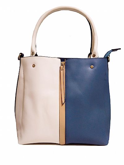 ΓΥΝΑΙΚΕΙΑ ΤΣΑΝΤΑ ΧΕΙΡΟΣ ΔΙΧΡΩΜΗ  ΜΠΕΖ-ΓΑΛΑΖΙΟ