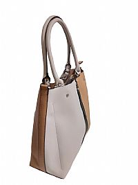 ΓΥΝΑΙΚΕΙΑ ΤΣΑΝΤΑ ΧΕΙΡΟΣ ΔΙΧΡΩΜΗ  ΜΠΕΖ-ΚΑΦΕ