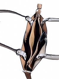 ΓΥΝΑΙΚΕΙΑ ΤΣΑΝΤΑ ΧΕΙΡΟΣ ΔΙΧΡΩΜΗ  ΜΠΕΖ-ΚΑΦΕ