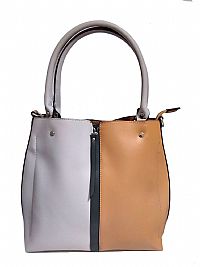 ΓΥΝΑΙΚΕΙΑ ΤΣΑΝΤΑ ΧΕΙΡΟΣ ΔΙΧΡΩΜΗ  ΜΠΕΖ-ΚΑΦΕ