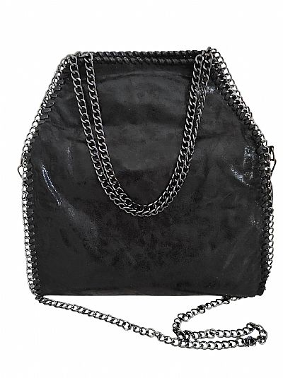 ΓΥΝΑΙΚΕΙΑ ΤΣΑΝΤΑ ΩΜΟΥ ΧΕΙΡΟΣ ΜΑΥΡΗ ΜΕ ΑΛΥΣΙΔΕΣ ΑΣΗΜΙ