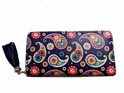 ΓΥΝΑΙΚΕΙΟ ΠΟΡΤΟΦΟΛΙ ΜΠΛΕ ΧΡΩΜΑ ΜΕ ΣΧΕΔΙΑ