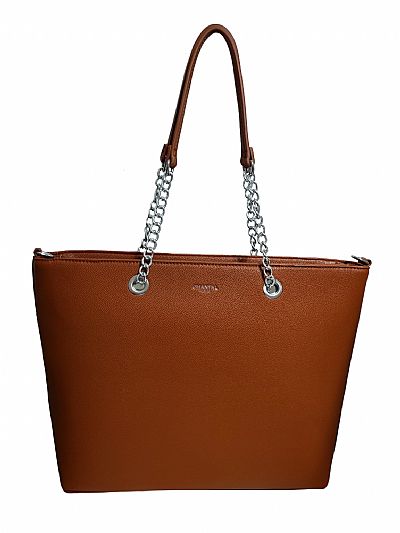 ΓΥΝΑΙΚΕΙΑ ΤΣΑΝΤΑ ΩΜΟΥ ΚΑΦΕ ΧΡΏΜΑ ΜΕ ΑΣΗΜΙ ΑΛΥΣΙΔΕΣ