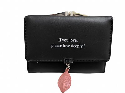 ΓΥΝΑΙΚΕΙΟ ΜΙΝΙ ΠΟΡΤΟΦΟΛΑΚΙ ΜΕ ΜΕΤΑΛΛΙΚΟ ΦΥΛΛΟ ΜΑΥΡΟ